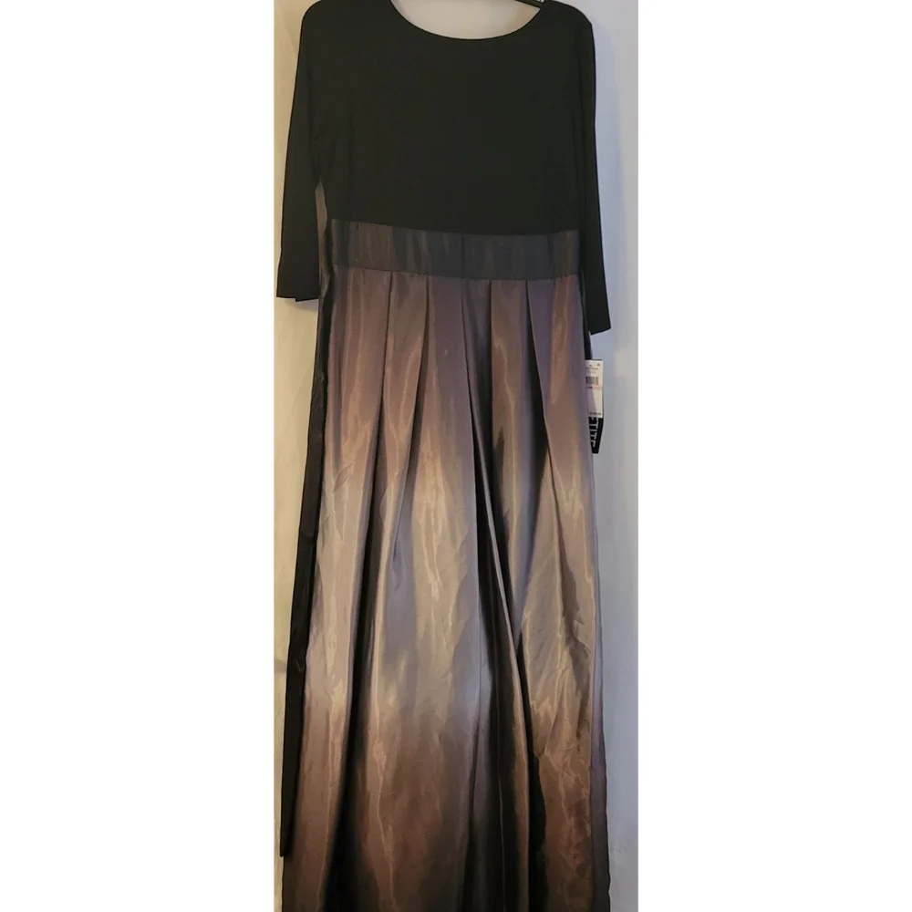 Elegant Black and Purple Ombre Gown